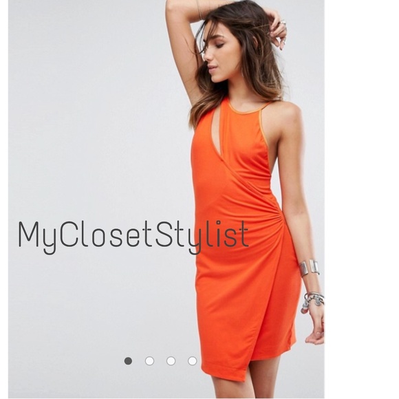 Free People Dresses & Skirts - Free People Cutout Orange Mini Dress NWT bodycon xs S